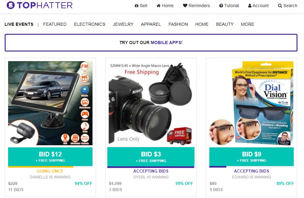 New tophatter sales promo code